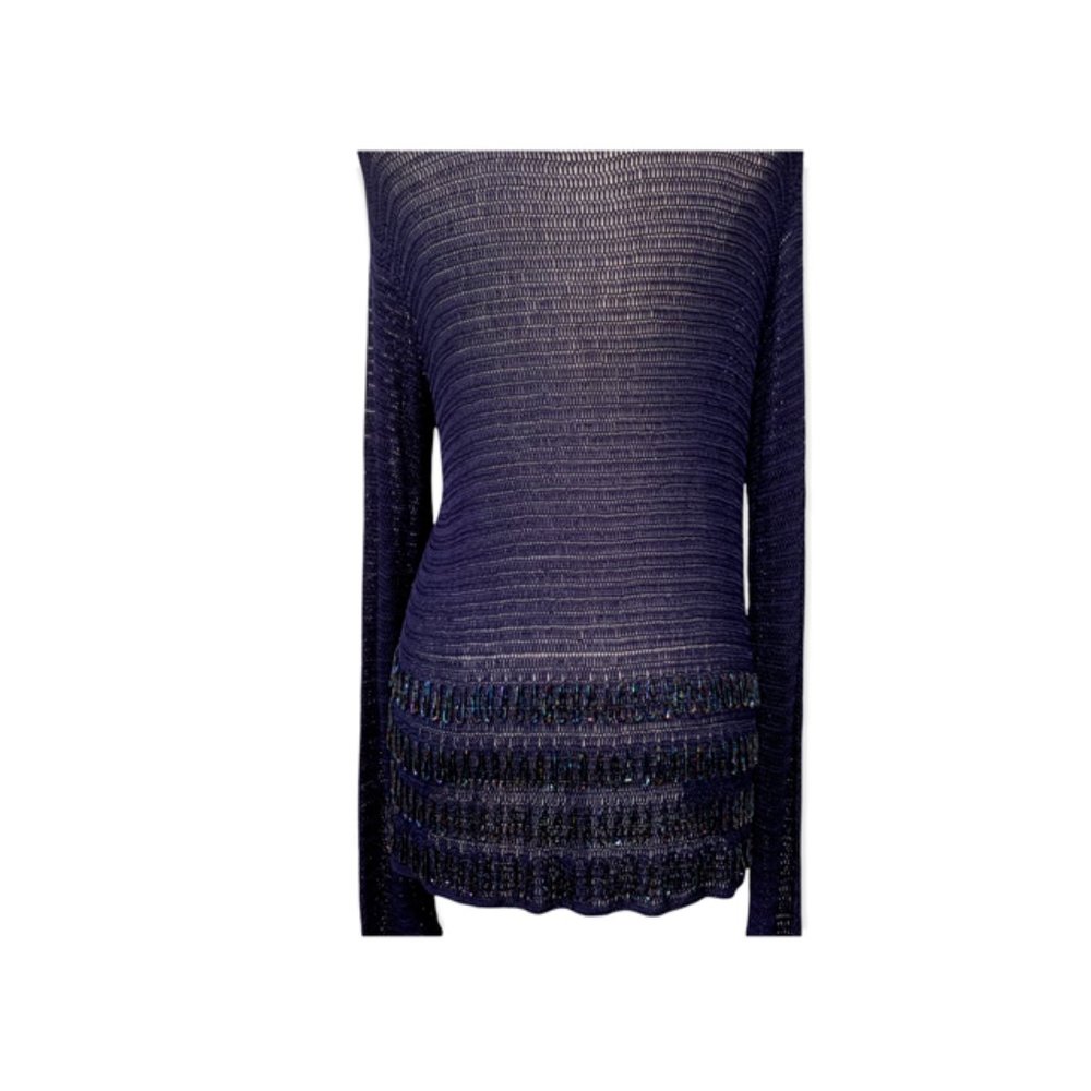francesca rose Navy Beaded Crochet Jacket - Picture 7 of 9